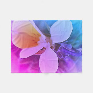 Yellow white flower fleece blanket