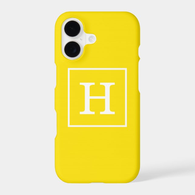 Yellow White Framed Initial Monogram (Back)