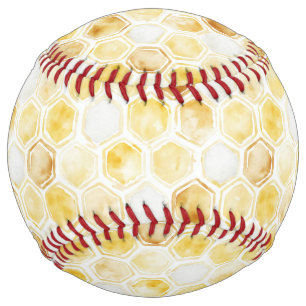 Yellow White Gold Honeycomb Softball