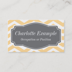 Yellow White Grey Chevron Personal Business Card