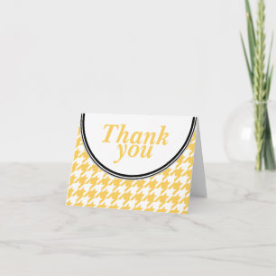 Yellow & White Houndstooth custom Thank You card