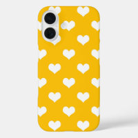 Yellow White Love Heart Pattern Design