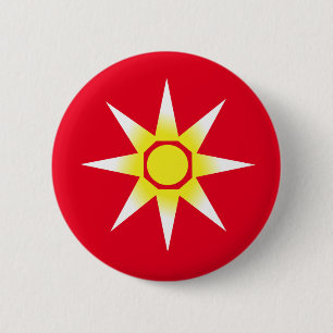 Yellow White Magic Sun Product 6 Cm Round Badge