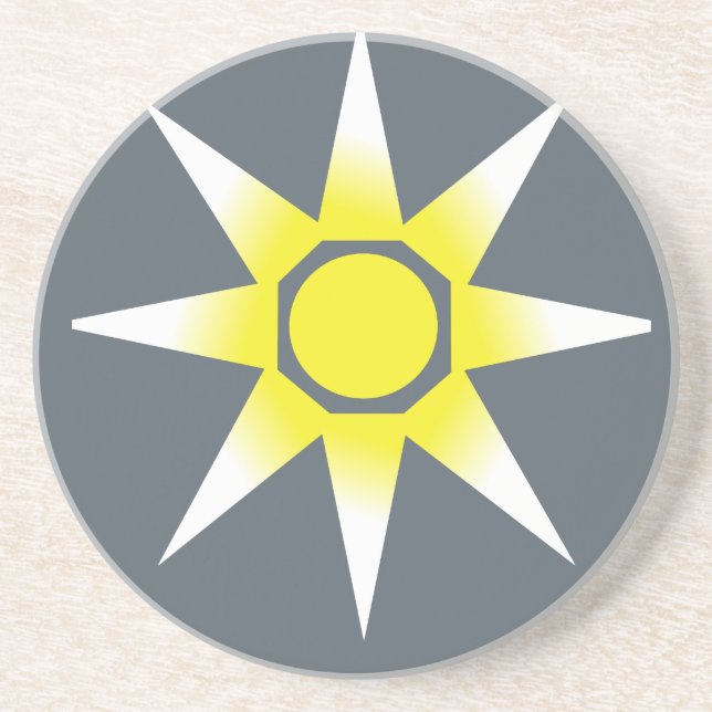 Yellow White Magic Sun Product Coaster (Front)