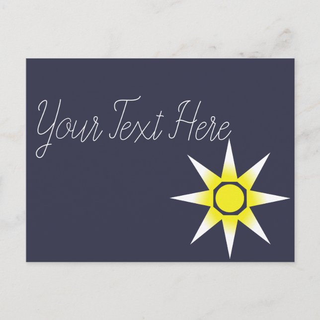 Yellow White Magic Sun Product Postcard (Front)