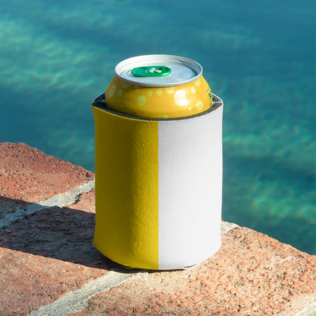Yellow & White Minimalist Can Cooler – Customise (In Situ Pool)