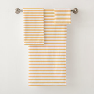  Yellow & White Minimalist Striped Towel Set