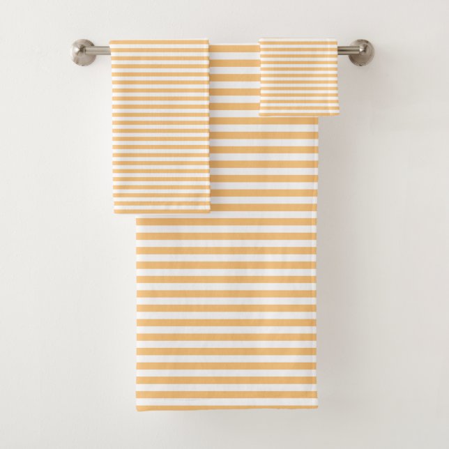  Yellow & White Minimalist Striped Towel Set (Insitu)