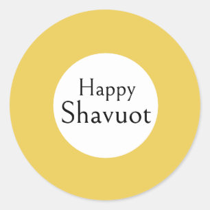 Yellow White Mustard Modern Simple Minimal  Classic Round Sticker