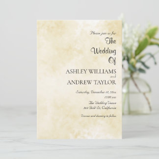 Yellow White Pattern Elegant Wedding Invitation
