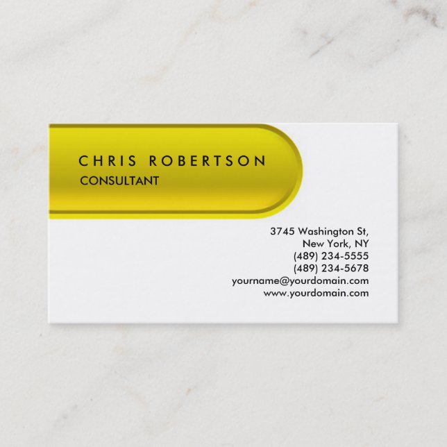 Yellow White Pill Button Pattern Business Card (Front)
