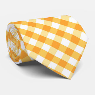 yellow white plaid tiled pattern  tie