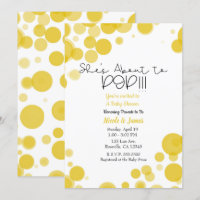 Yellow White Polka Dot Bubbles She's About to POP