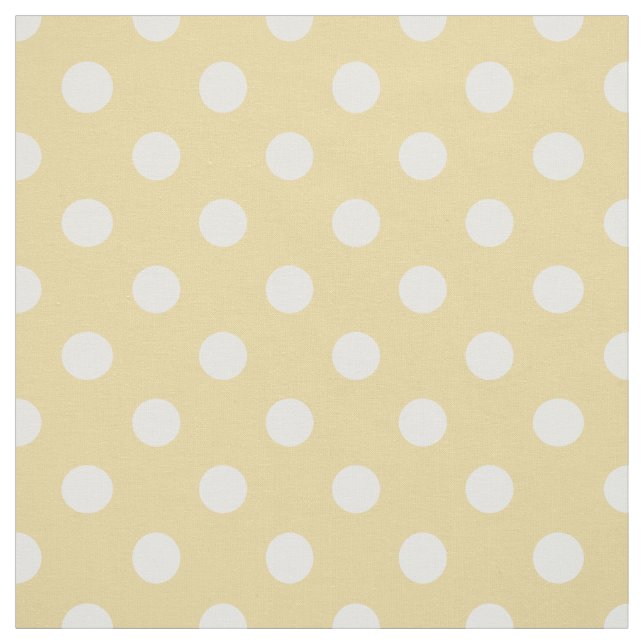 Yellow white polka dots pattern fabric (Swatch)