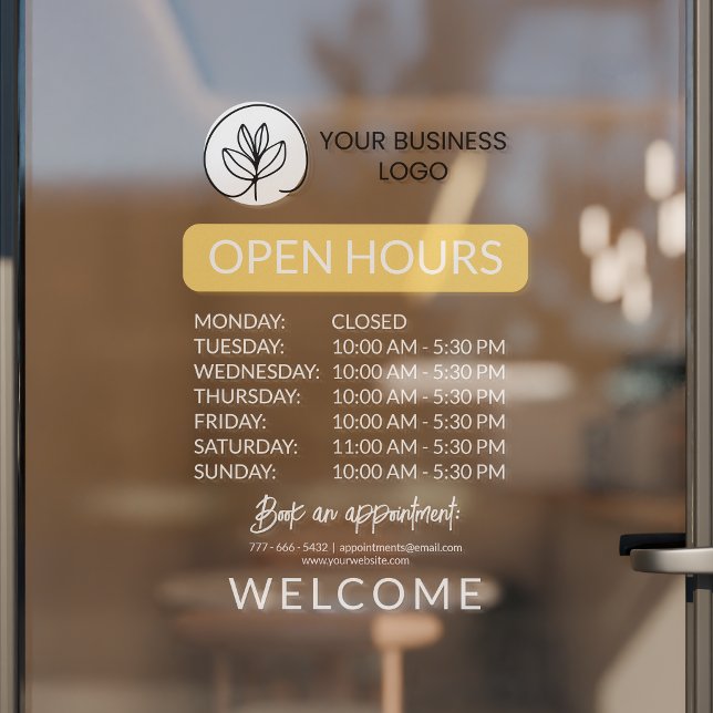 Yellow & White Small Business Logo Open Hours (Creator Uploaded)