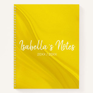 Yellow white Spiral Notebook in Letter (US) Size