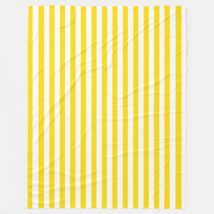 Yellow White Striped Modern Decorative Template Fleece Blanket