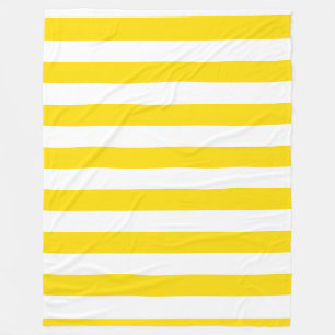 Yellow White Striped Trend Colours Elegant Fleece Blanket