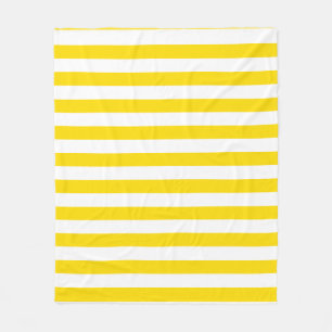 Yellow White Striped Trend Colours Template Elegan Fleece Blanket