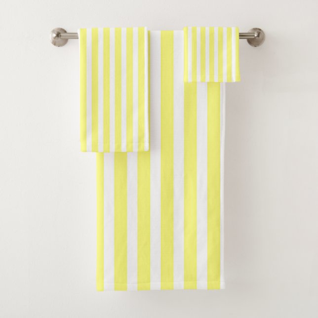 Yellow + White Stripes Gift  Bath Towel Set (Insitu)