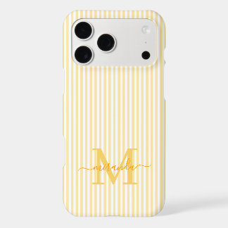Yellow & White Stripes Monogram Initial