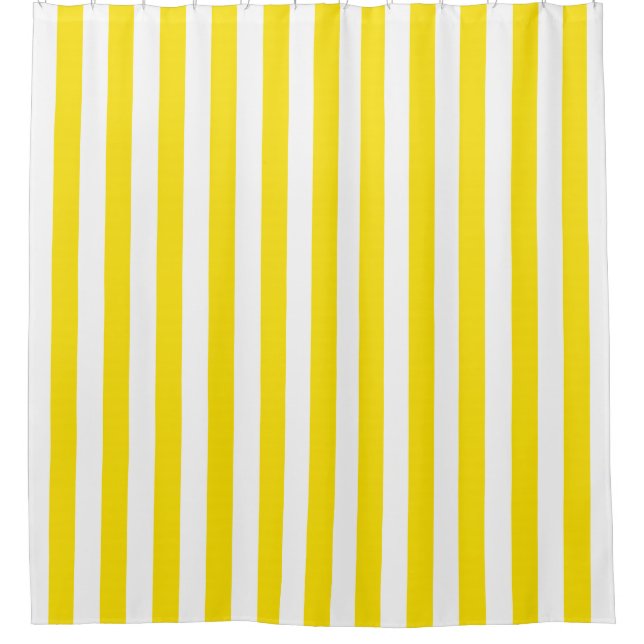 Yellow White Vertical Stripe NL #0 Shower Curtain (Front)