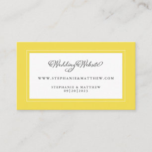Yellow & White Wedding Website Modern Chic Borders Enclosure Card