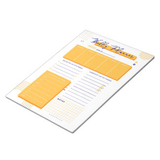 Yellow-White Weekly Planner Notepad