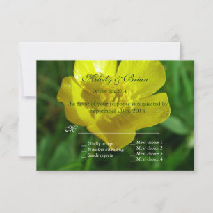 yellow wild flower buttercup  RSVP Card