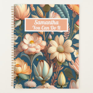 Yellow wild flowers "You can do it" floral custom Planner