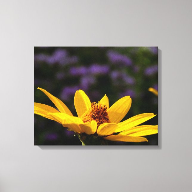 Yellow wildflower art canvas print (Front)