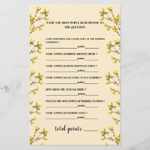 yellow  wildflower boho Bridal Shower Games