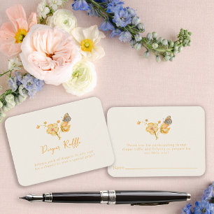 Yellow Wildflower Butterfly Baby Shower Enclosure Card