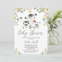 Yellow Wildflower Cow Calf Baby Shower