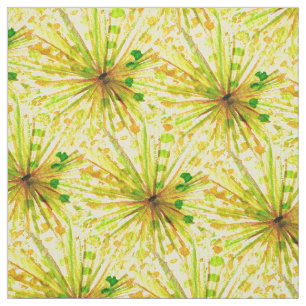 Yellow wildflower dandelion watercolor flower fabric