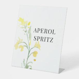 Yellow wildflower Drink Pedestal Sign