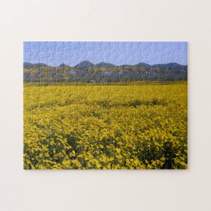 Yellow Wildflower Field Landscape Jigsaw Puzzle