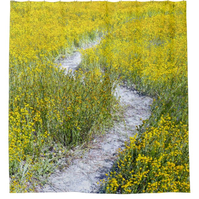 Yellow Wildflower Field Shower Curtain (Front)