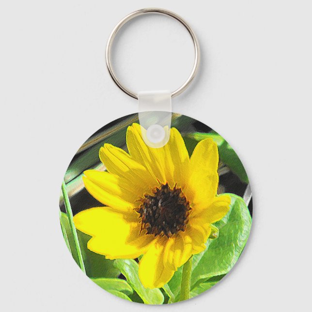Yellow Wildflower Key Ring (Front)