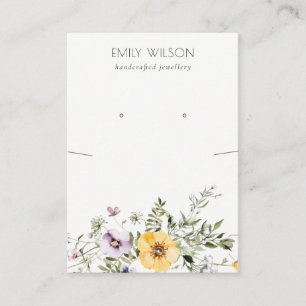 Yellow Wildflower Lilac Necklace Earring Display Business Card