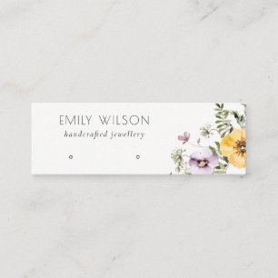 Yellow Wildflower Lilac Stud Earring Display Mini Business Card
