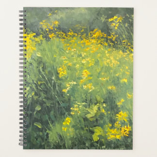 Yellow Wildflower Original Oil Painting Planner
