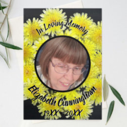 Yellow Wildflower Patch Five Photo Memorial  Tri-Fold Announcement