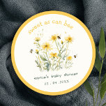 Yellow Wildflower Sweet As Bee Neutral Baby Shower Round Paper Coaster<br><div class="desc">If you need any other matching product or customisation,  kindly message via Zazzle.</div>
