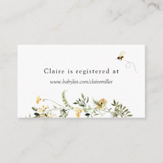Yellow Wildflower Sweet as Can Bee Registry Card