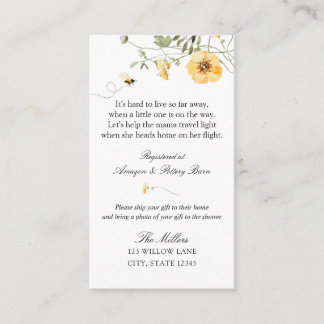 Yellow Wildflower Sweet as Can Bee Ship Gift Enclosure Card