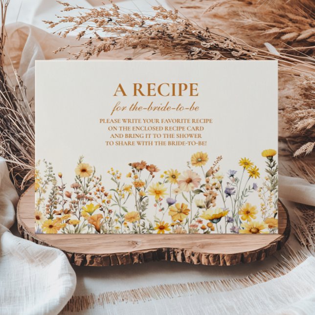 Yellow Wildflowers and Daisies Bridal Shower Enclosure Card (Creator Uploaded)
