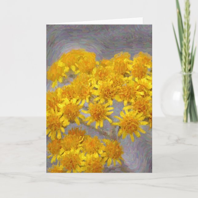 Yellow Wildflowers Artsy Note Card (Front)