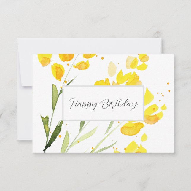 Yellow Wildflowers  Card (Front)
