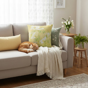 Yellow wildflowers cushion
